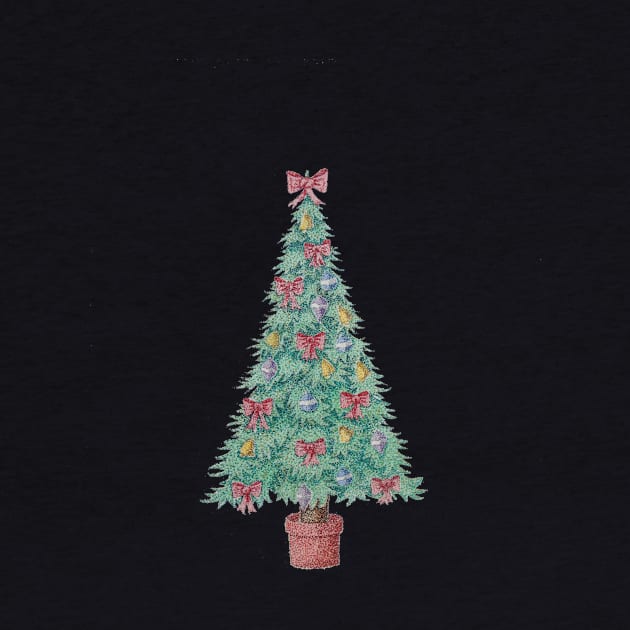 original design of decorated tree for christmas by pollywolly